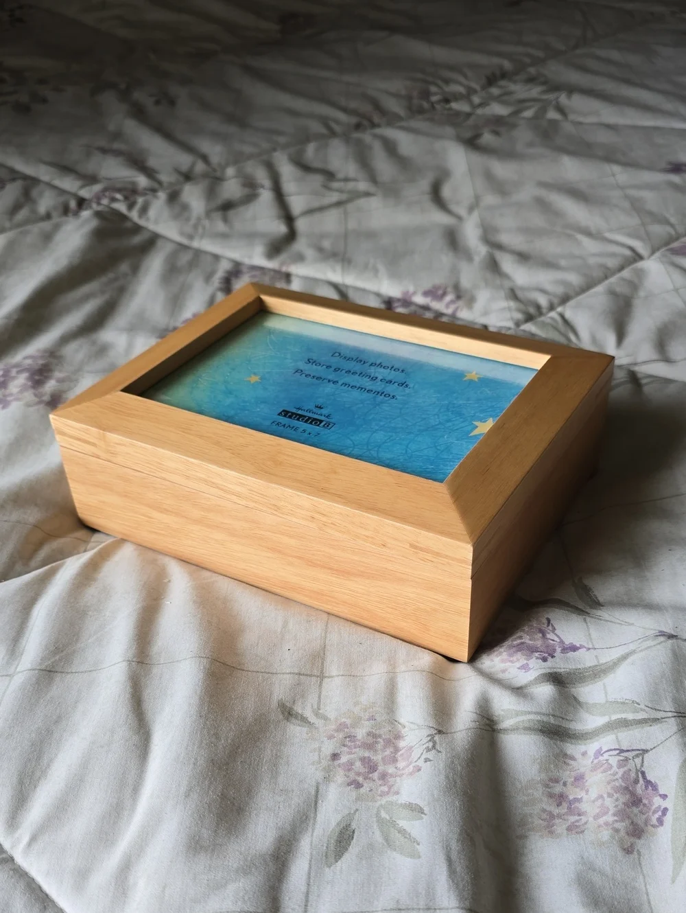 Hallmark Studio B Light Wood Photo Keepsake Box, Natural Wood